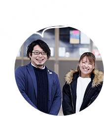 只見びと 事務局 藤沼航平さん フロント 小林明日香さん
